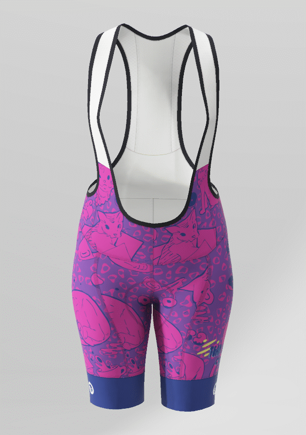 Team Snacks Speed Bib Cycling Shorts for Men & Women - High-Performance Pink Bike Shorts for Road & Mountain Biking | Comfortable & Breathable for Long Rides