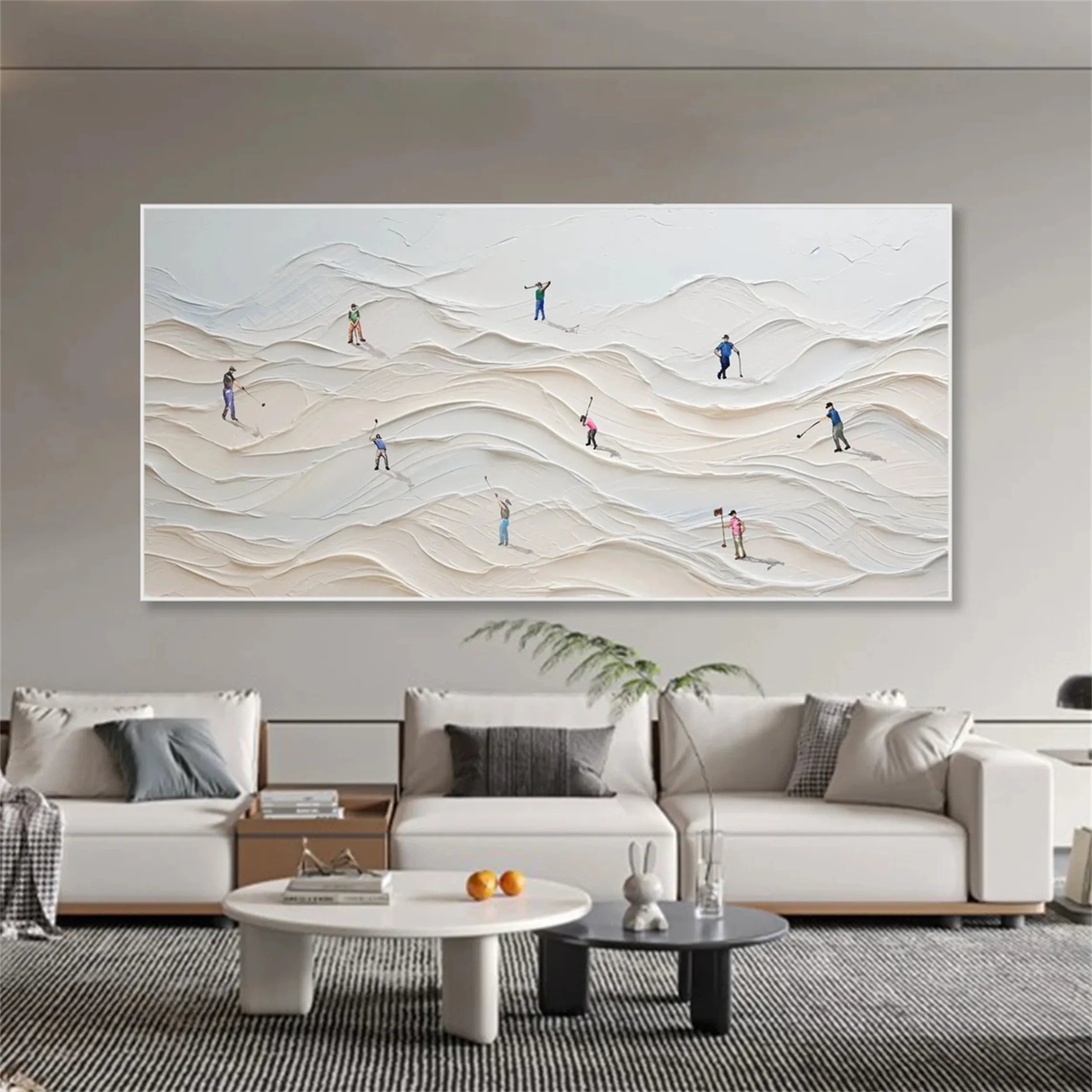 Premium Skiing Sport Art Textured Canvas Painting - Winter Sports Wall Decor for Home & Office (Style #MM215) | Perfect for Ski Lodge, Mountain Cabin & Sports Enthusiast Gifts