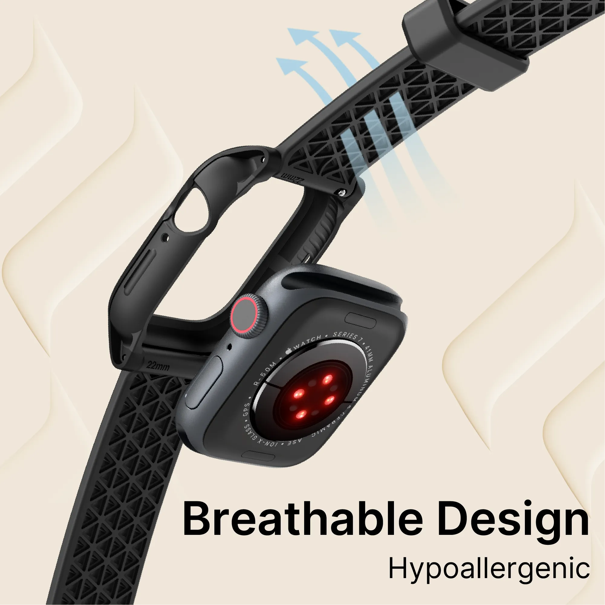 Durable 41mm Rugged Case & Band for Apple Watch Series 9/8/7 - Perfect for Outdoor Sports, Hiking & Active Lifestyles
