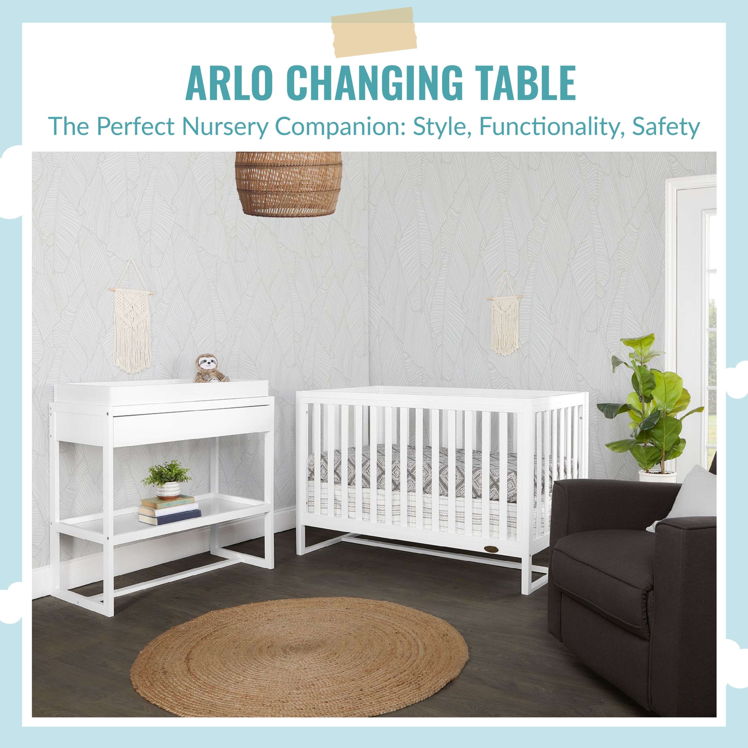 Dream On Me Arlo Changing Table - Baby Dresser & Diaper Station for Nursery Organization | Perfect for Newborns & Toddlers | Safe, Sturdy & Space-Saving Design