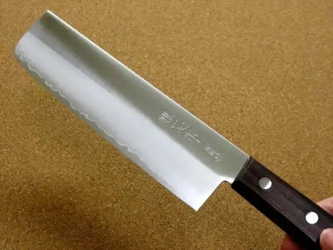 Premium Kanetsugu Miyabi Issin Nakiri Vegetable Knife - Japanese Damascus Steel Chef Knife for Precise Chopping, Slicing & Dicing - Perfect for Home Cooks & Professional Chefs - Ideal for Vegetables, Herbs & Sushi Preparation