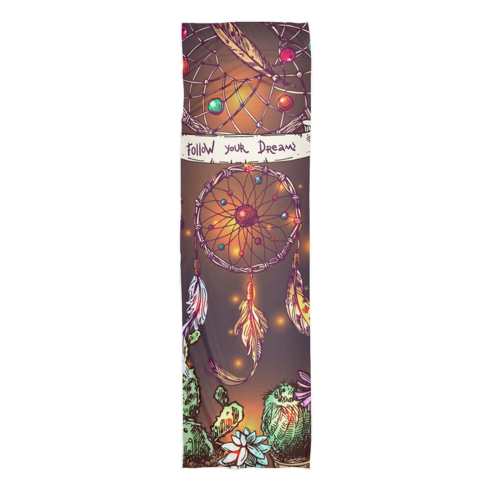 Cooling Sports Towels - Quick Dry Workout Towels for Sweat, Gym & Fitness - Vintage Dreamcatcher & Cactus Design - Breathable Lightweight Microfiber (Perfect for Running, Yoga, Tennis & Outdoor Activities)