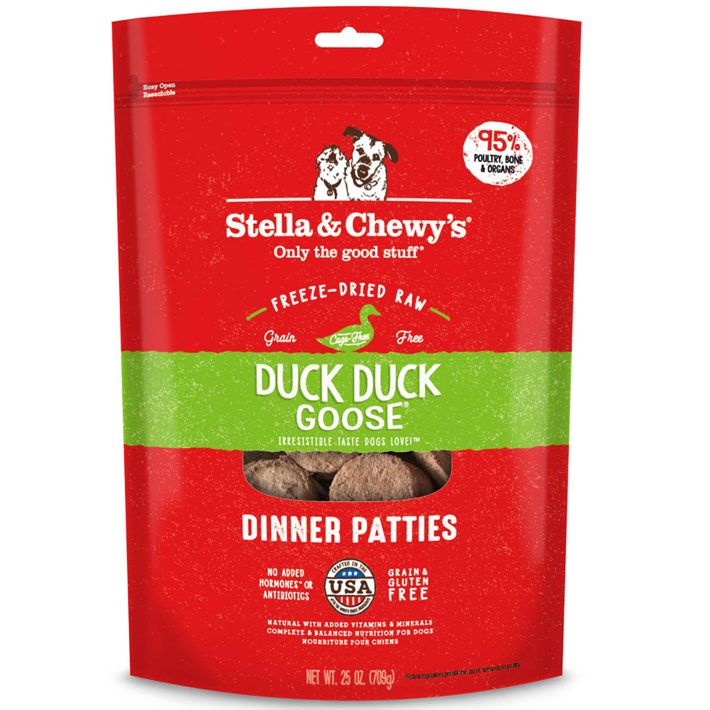 Stella & Chewy's Freeze-Dried Raw Dog Food - Duck, Duck, Goose Recipe | Grain-Free, High-Protein Meal for All Life Stages | Perfect for Training Treats, Meal Toppers & Travel Feeding