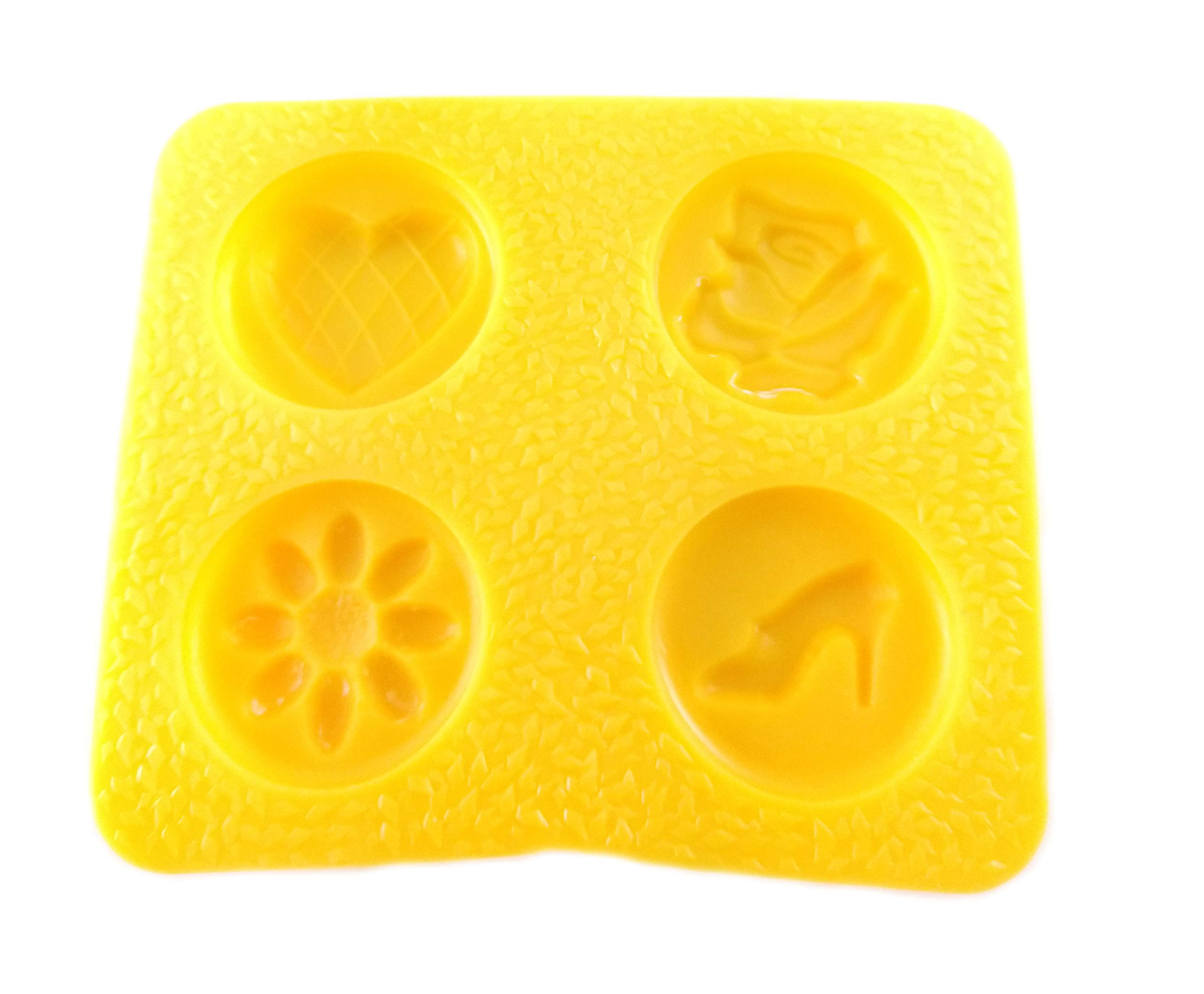 4-Cavity Flexible Silicone Mold Set - Rose, Heart, Daisy & Shoe Shapes for Cream Cheese Mints, Chocolate, Fondant, Candy Making | Perfect for Bridal Showers, Baby Showers, Birthday Parties & DIY Desserts