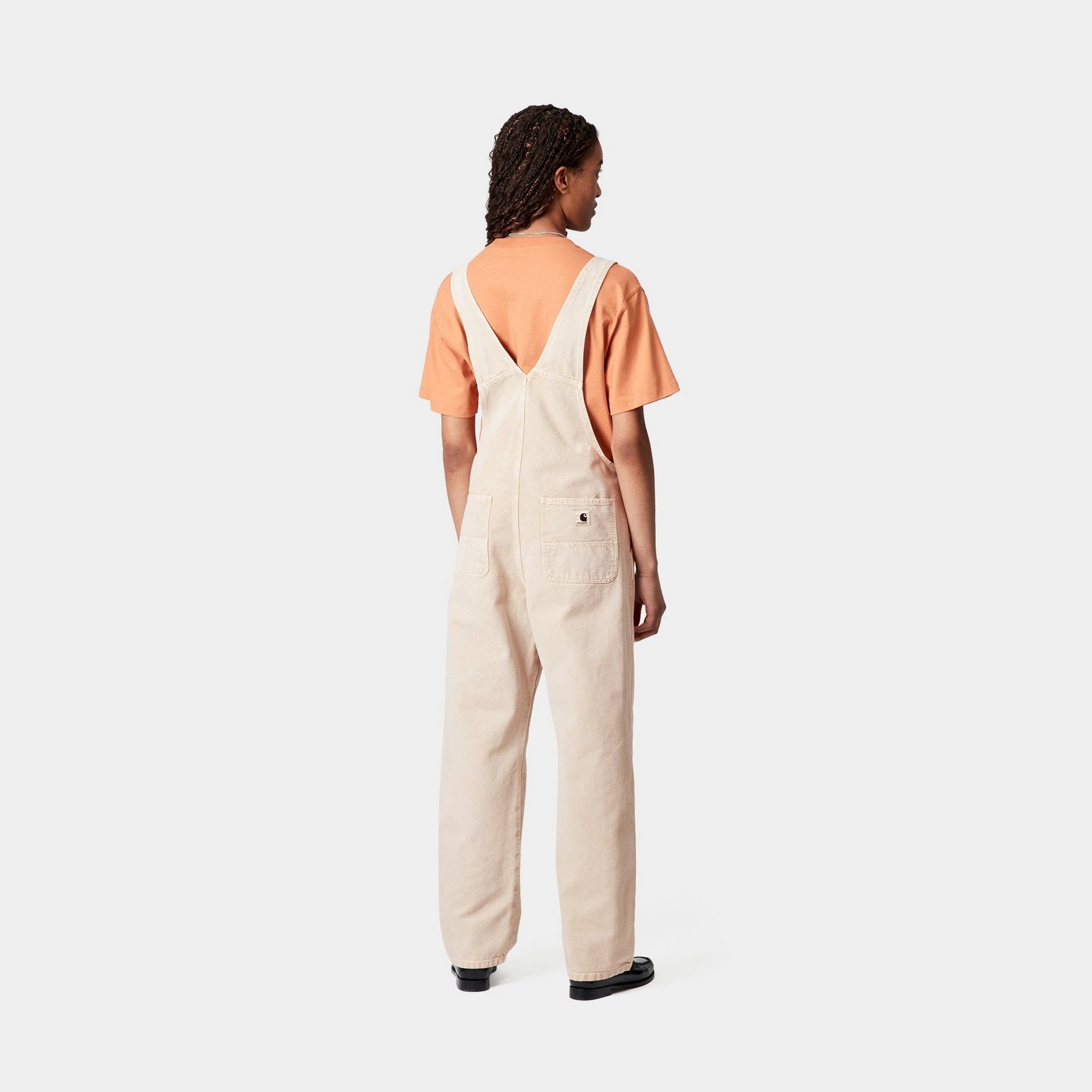 Women's Bib Overalls Straight Leg Denim Jumpsuit - Dusty Hamilton Brown (Chalk Wash) | Casual Workwear & Farm Style Fashion for Everyday Wear