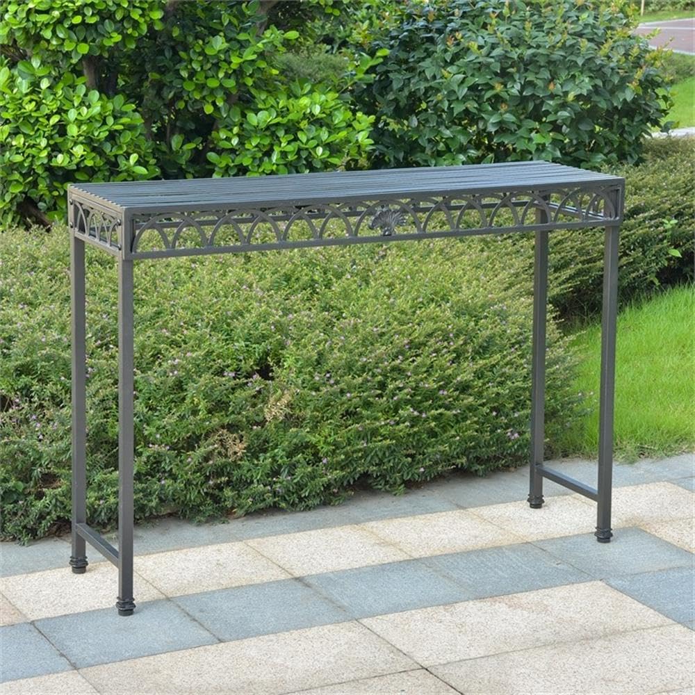 Pemberly Row Modern 48-inch Black Iron Console Table - Entryway Sofa Table, Hallway Accent Furniture for Living Room & Foyer Decor