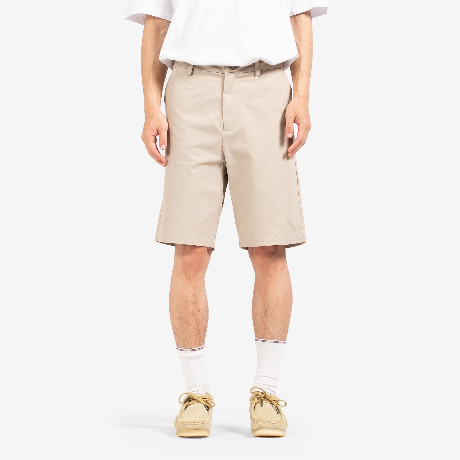 Light Grey Suit Shorts for Men - Comfortable & Stylish Summer Wear for Casual Outings & Beach Vacations