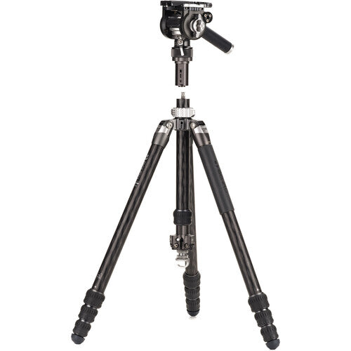 Benro Kingpod CF 2 Series 4-Section Carbon Fiber Tripod with FS36PRO Hybrid Head - Professional Photography & Videography Support for Outdoor Shooting