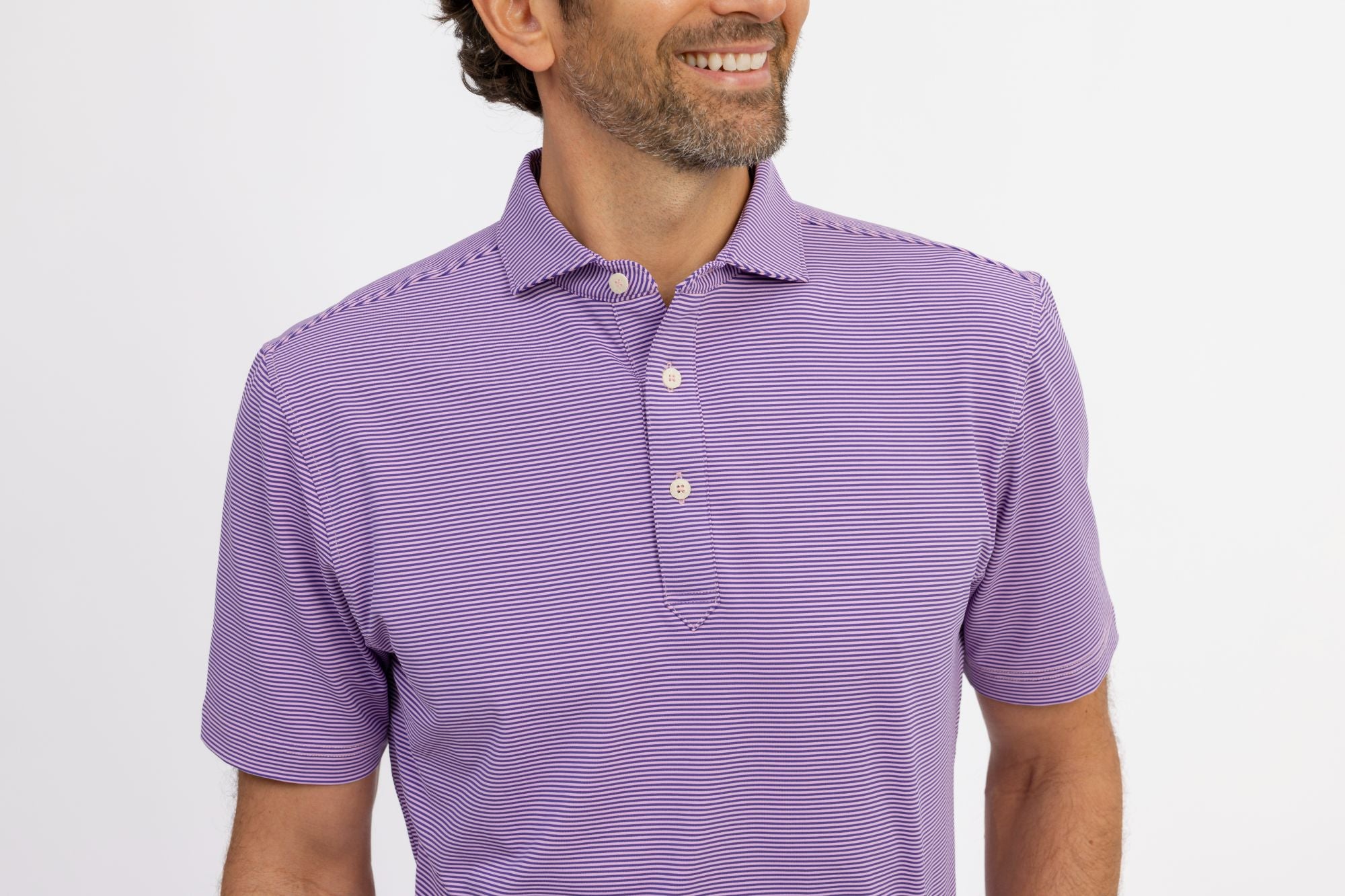 Kershaw Stripe Polo Shirt for Men - Comfortable Cotton Knit Casual Wear - Perfect for Office, Golf & Outdoor Activities