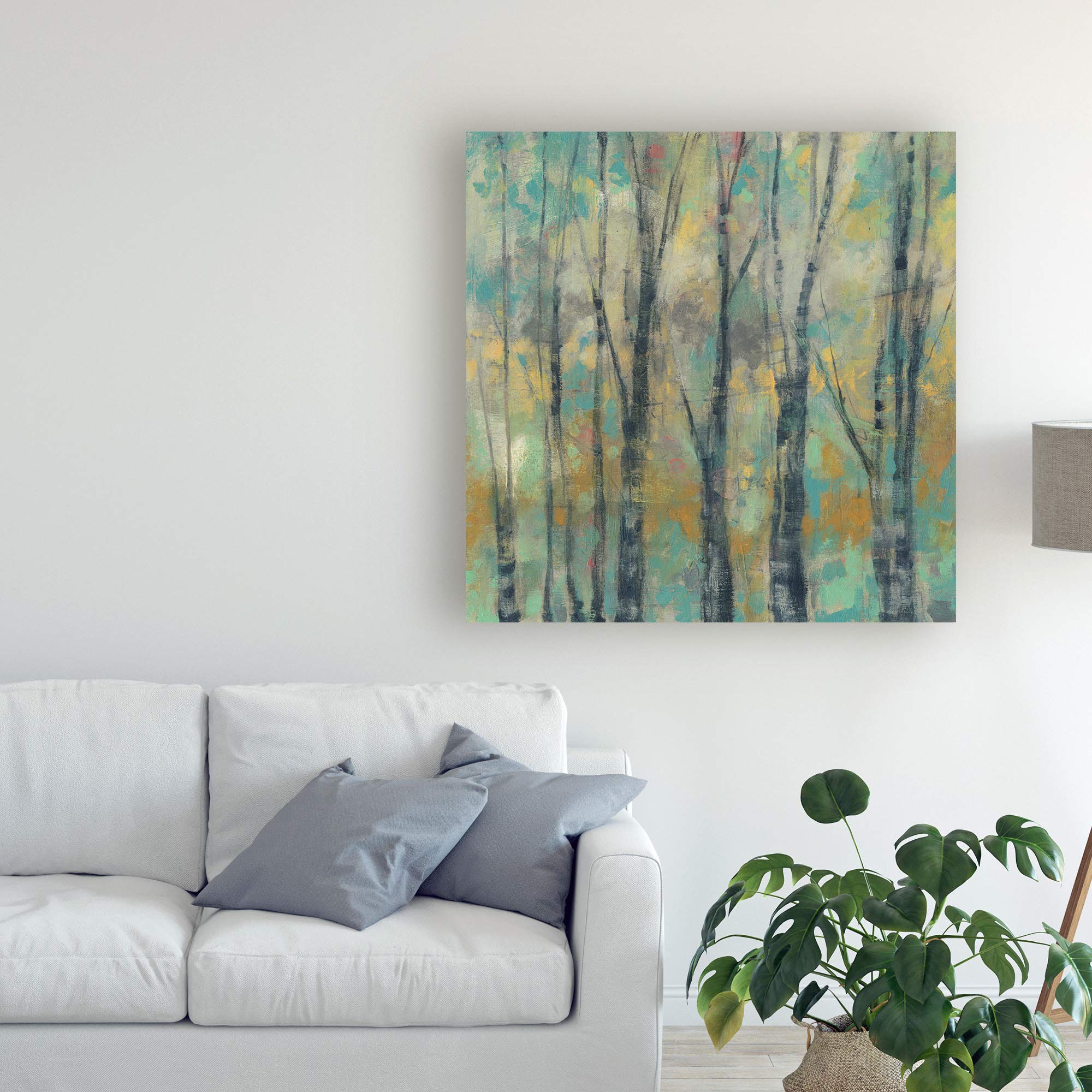 Jennifer Goldberger Pastel Arbor I Fine Art Print - 18x18 Inches, Framed Wall Decor for Living Room, Bedroom & Office - Handmade Pastel Painting Reproduction