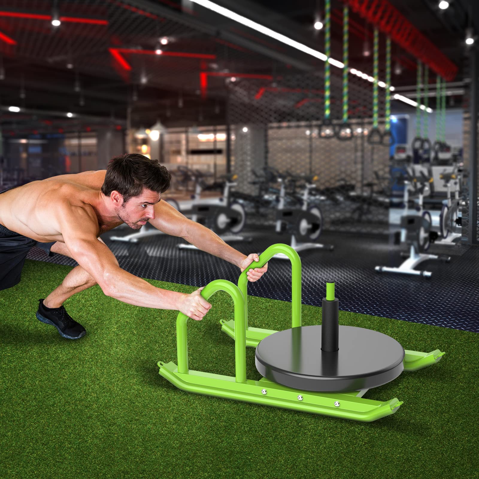 Kipika Adjustable Weight Sled for Speed Training & Strength Workouts - Heavy Duty Fitness Sled with Height Adjustment - Build Muscle & Explosive Power - Compatible with 1
