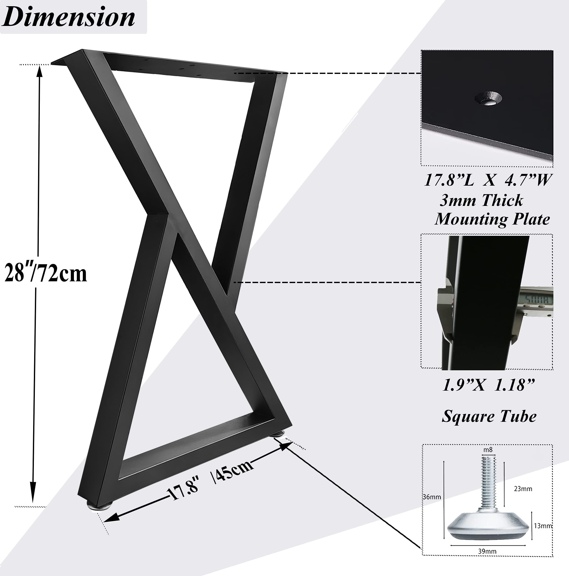 Heavy Duty Metal Table Legs 28