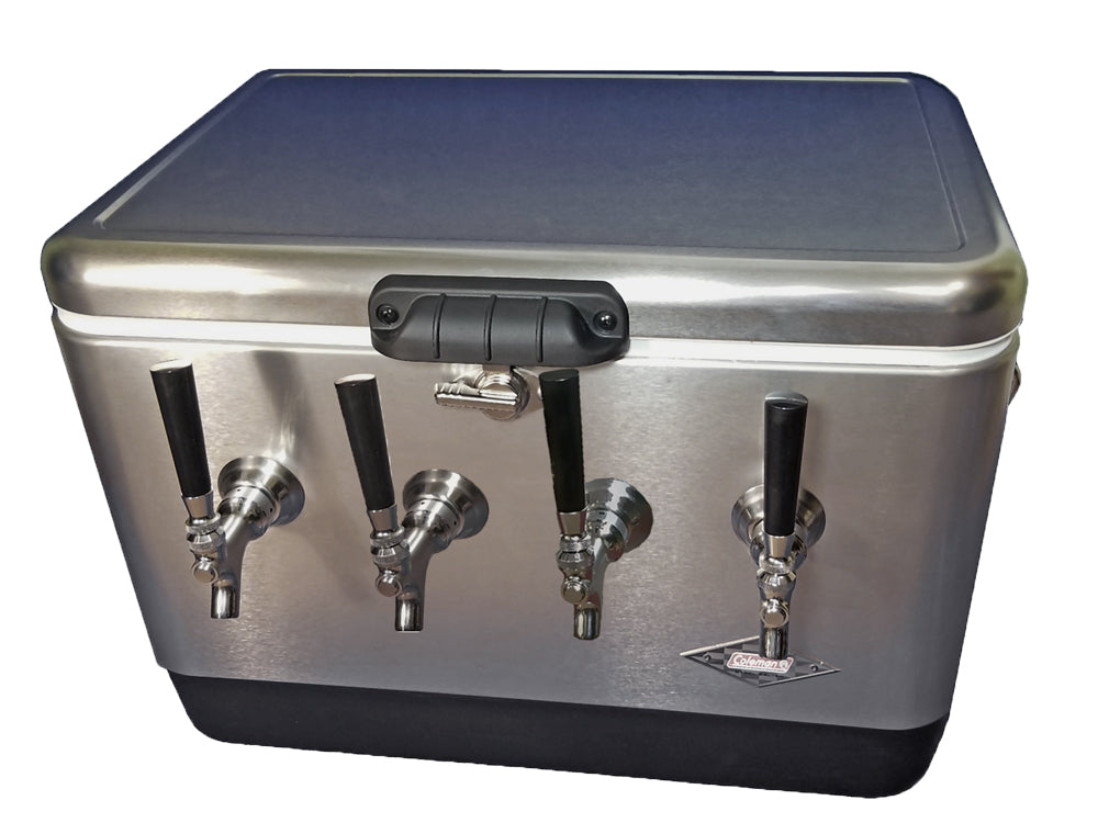 50' Stainless Steel Jockey Box with 4 SS304 Faucets - Perfect for Outdoor Parties, Camping, and Beverage Dispensing