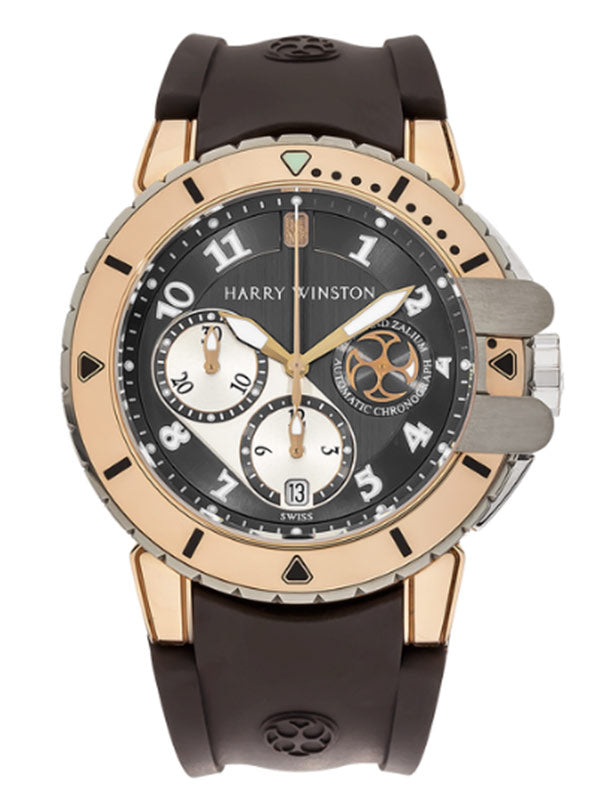 Harry Winston Project Z2 Ocean Diver 18K Rose Gold & Zalium Men's Luxury Watch - Waterproof Diving Timepiece for Professional Divers & Luxury Collectors