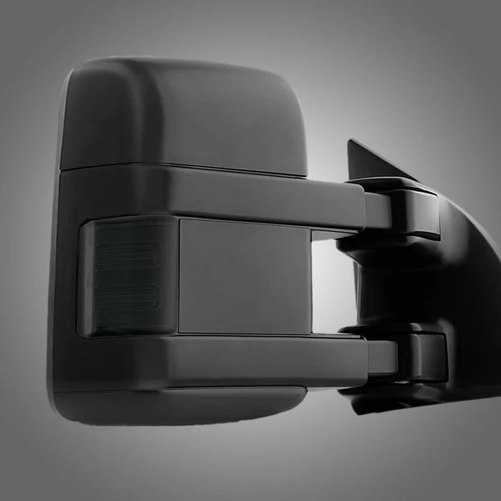Ford 08-16 Super Duty F250/F350 Side Mirror Lenses (2-Piece Set) - Ultra Bright White/Amber Running Lights & Amber Turn Signals - Smoked/Clear Lens - Upgrade for Night Driving & Enhanced Visibility