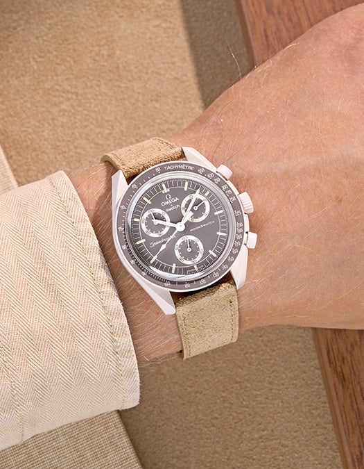 Omega X Swatch Mission on Earth Desert Leather Watch Straps - Premium Replacement Bands for Omega X Swatch Watches - Perfect for Casual Wear, Outdoor Adventures & Everyday Use