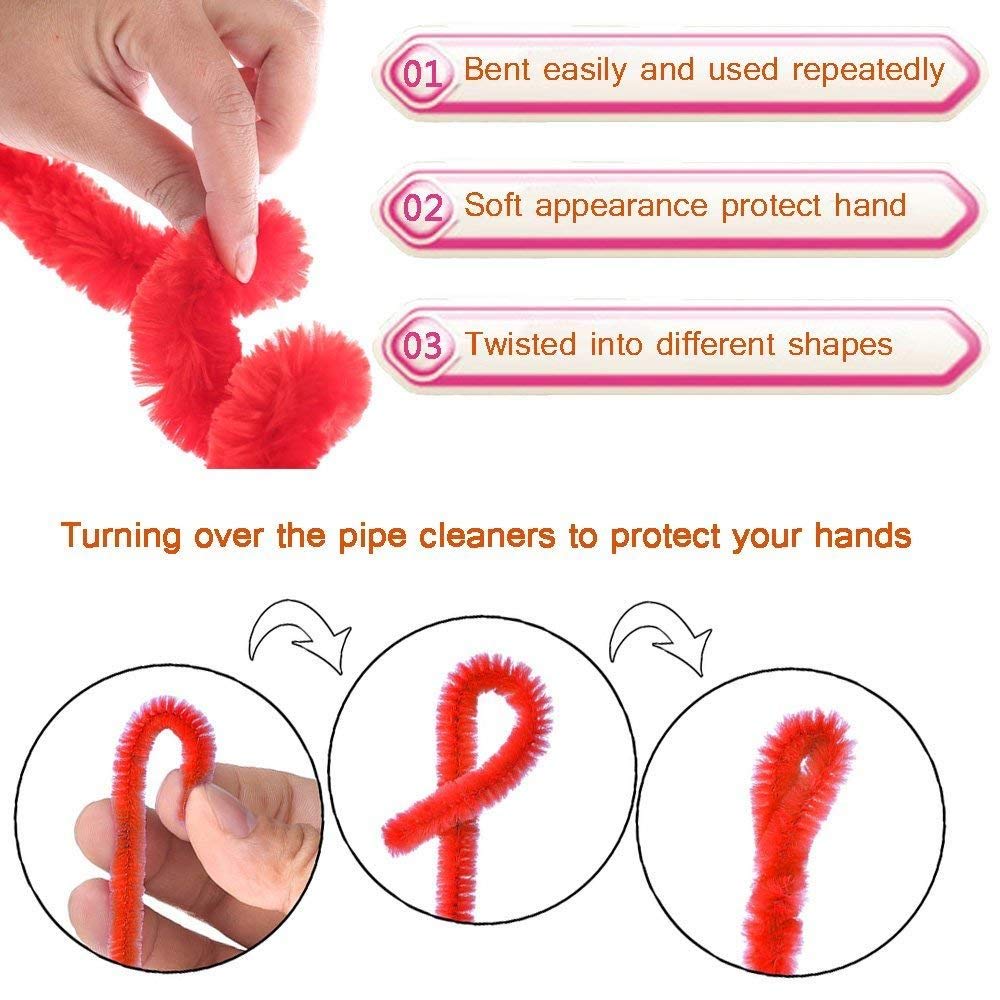 100pcs Pipe Cleaners Chenille Stems for DIY Crafts - 6mmx30cm Christmas Decorations, Glitter Green - Perfect for Holiday Ornaments, Classroom Projects & Kids' Art Supplies