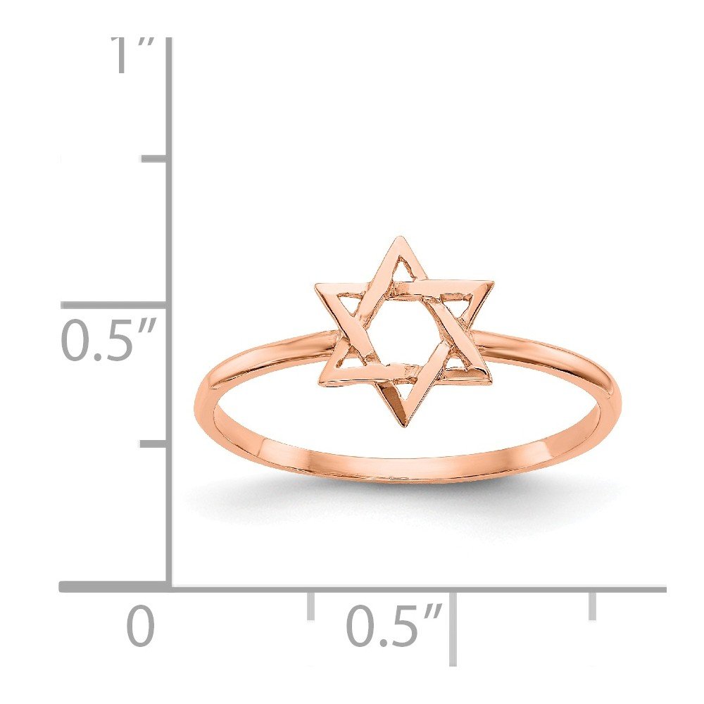 14K Solid Rose Gold Star of David Jewish Ring for Men & Women - Perfect for Hanukkah, Bar Mitzvah, and Everyday Spiritual Jewelry