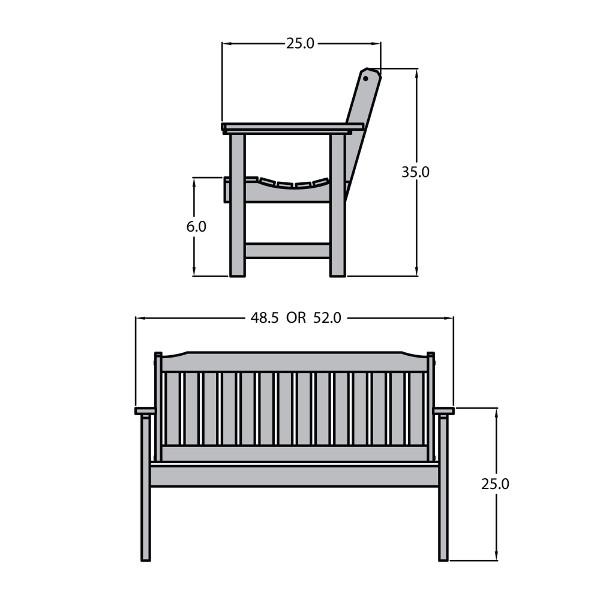 Lehigh Synthetic Wood Garden Bench - Weather-Resistant Outdoor Seating for Patio, Backyard & Garden - Durable & Low Maintenance