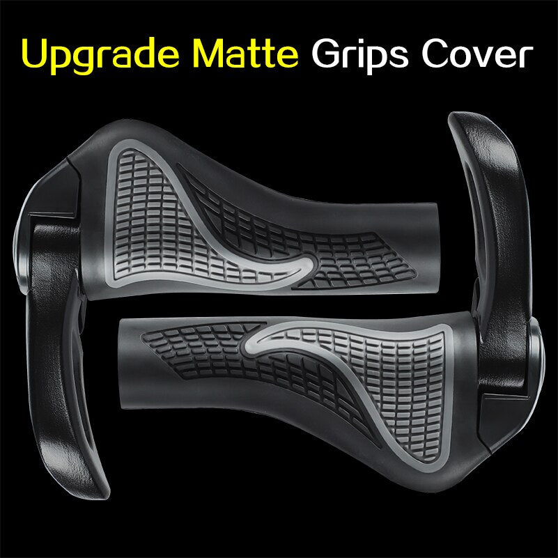 Premium Non-Slip Bike Grips - Durable Rubber MTB Handlebar Covers with Aluminum Alloy Ends - Ergonomic Cycling Accessories for Mountain Bikes & Road Bikes | Perfect for Commuting, Trail Riding & Long-Distance Cycling