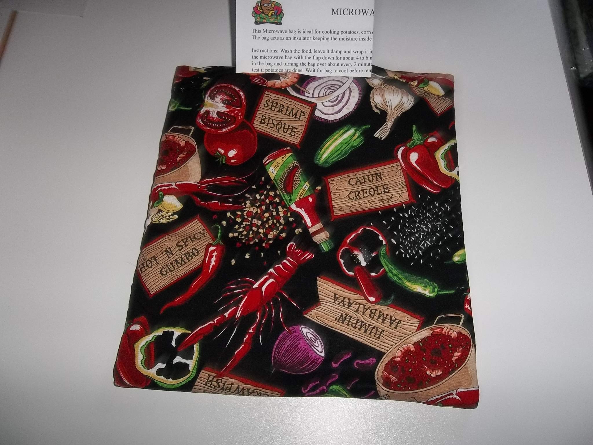 Microwave Potato Bag - Large All Cotton Baked Potato Cooking Pouch for Cajun & Southern Recipes | Handmade Kitchen Utensil for Easy Microwave Baking | Perfect for Potatoes, Sweet Potatoes & Vegetables