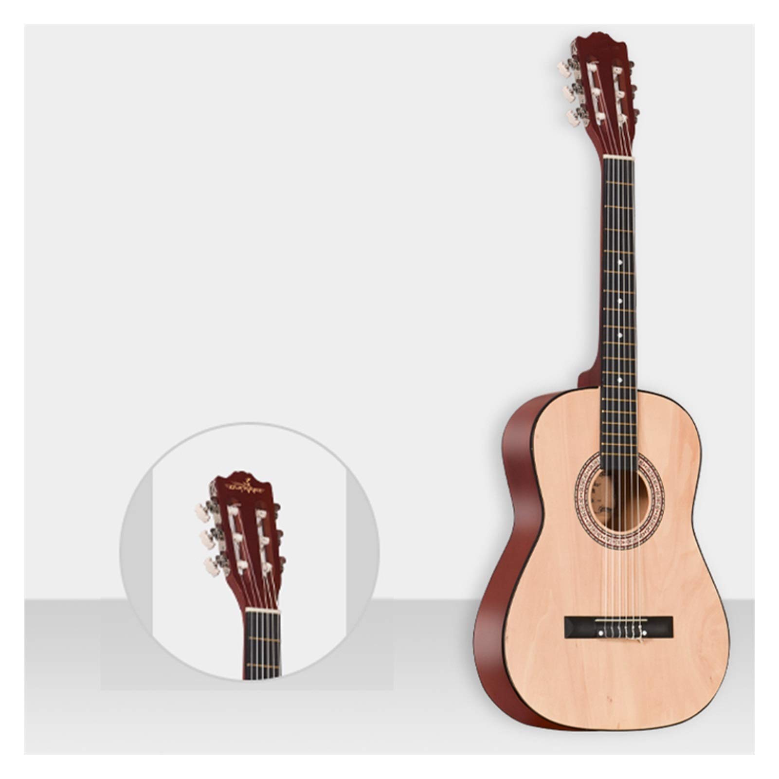 YYFANG 34-Inch Beginner Acoustic Guitar Kit - 3/4 Size Classical Guitar with Nylon Strings, Spruce Top & Gig Bag - Perfect for Kids & Adult Beginners (Beige) | Ideal for Music Lessons, Home Practice & Travel Performances