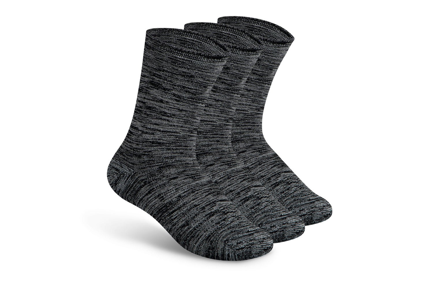 Extra Roomy Thick Socks for Men & Women - Black/Gray - Comfortable Winter & Outdoor Socks for Hiking, Running & Daily Wear