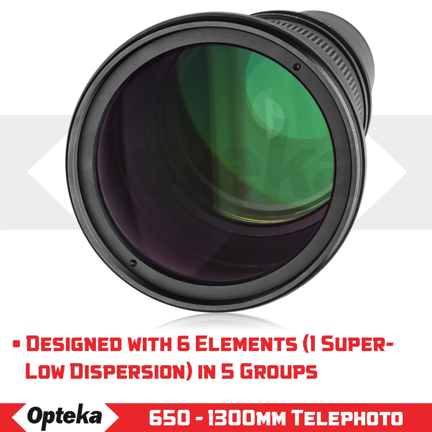 Opteka 650-1300mm Telephoto Zoom Lens for Nikon DSLR Cameras (D5/D4/D3/Df/D850/D810/D800/D750/D610/D7500/D7200/D5600/D5500/D5300/D3500/D3400/D3300/D3200) - Wildlife & Sports Photography, Long-Distance Shooting