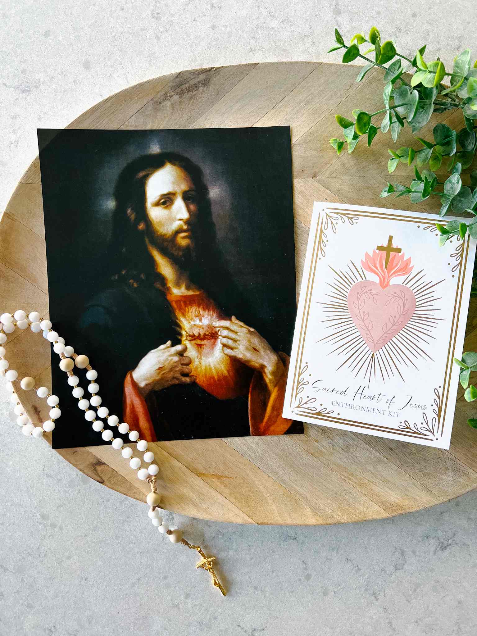 Sacred Heart Enthronement Kit - Catholic Home Altar Set for Prayer & Devotion - Perfect for Family Worship & Religious Decor