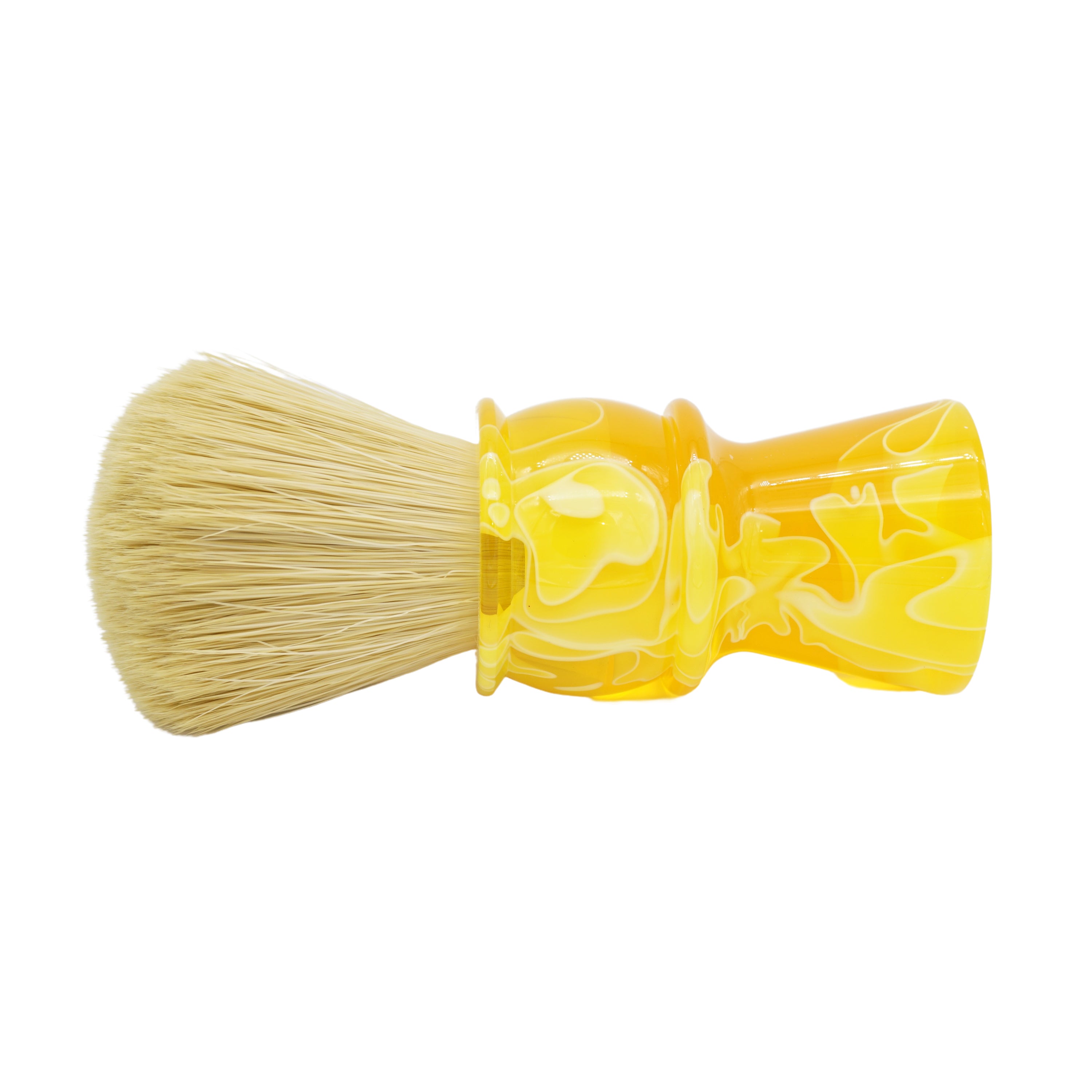 AP Shave Co. 26mm Faux Boar Synthetic Shaving Brush - Premium Soft Bristles for Men's Wet Shaving - Perfect for Lathering Creams & Soaps (Yellow) - Ideal for Home Grooming & Travel Shaving Kits