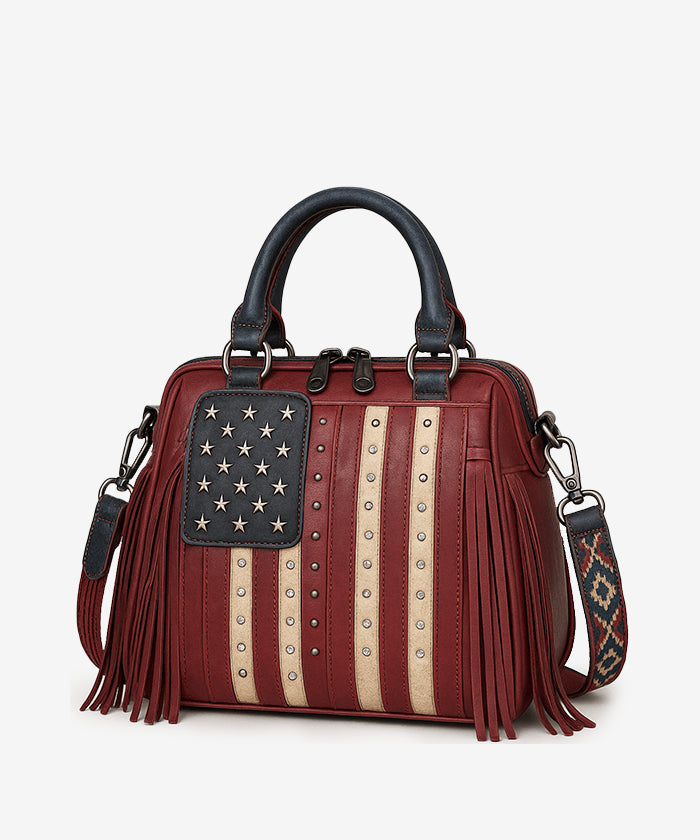 Montana West Liberty Doctor 3 Way Crossbody Bag - Limited Edition Patriotic Fringe Handbag for Women | Perfect for Work, Travel & Casual Outings