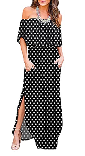 F Black Polka Dot