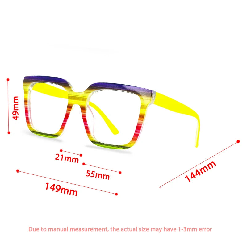CCspace Women's Full Rim Large Square Reading Glasses R57090 - Stylish & Comfortable for Reading, Working, and Computer Use
