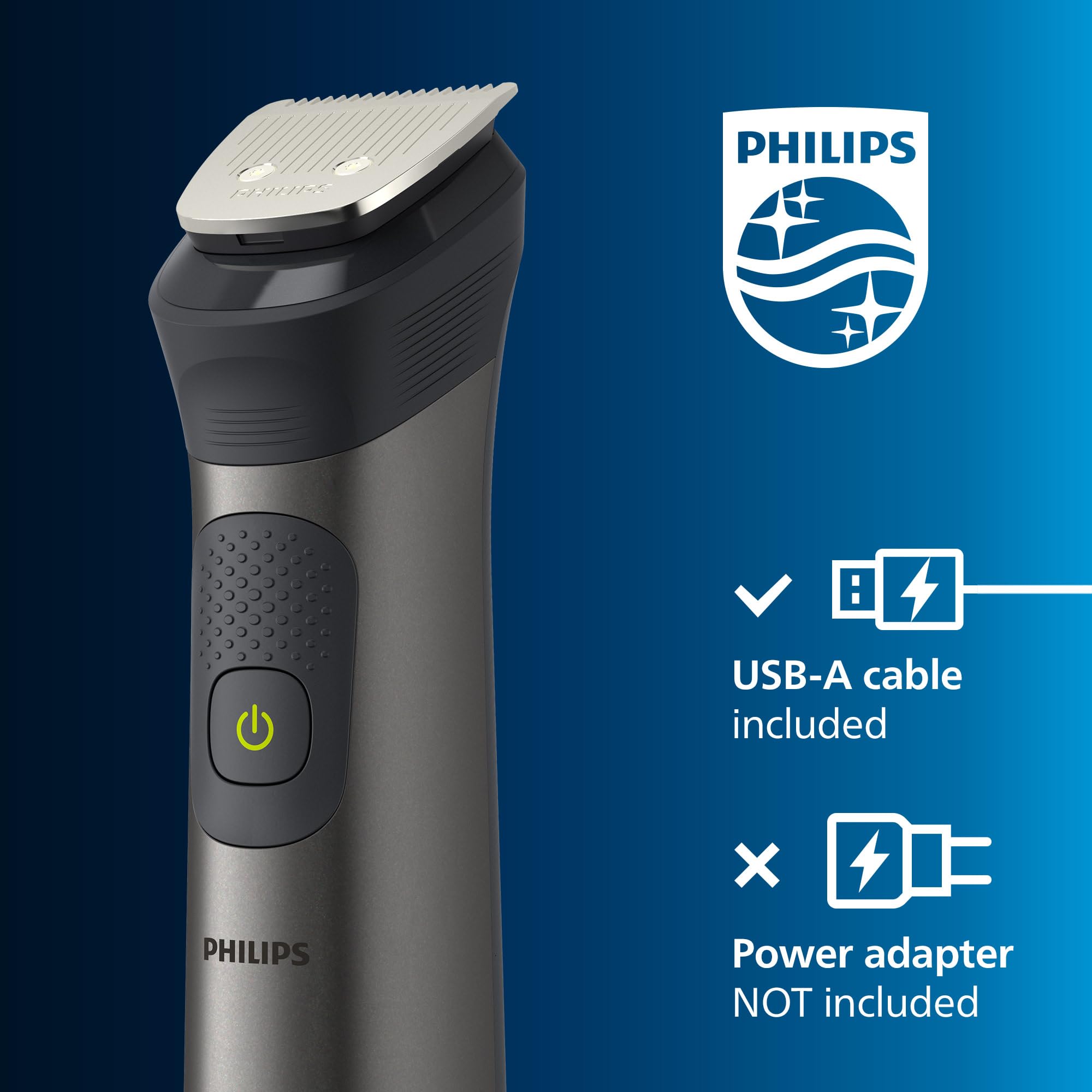 Philips Multi Groomer All-in-One Trimmer Series 7000 (MG7960/28) - Men's Grooming Kit for Beard, Hair, Body & Nose - No Blade Oil Needed - Perfect for Travel, Home & Gym Use