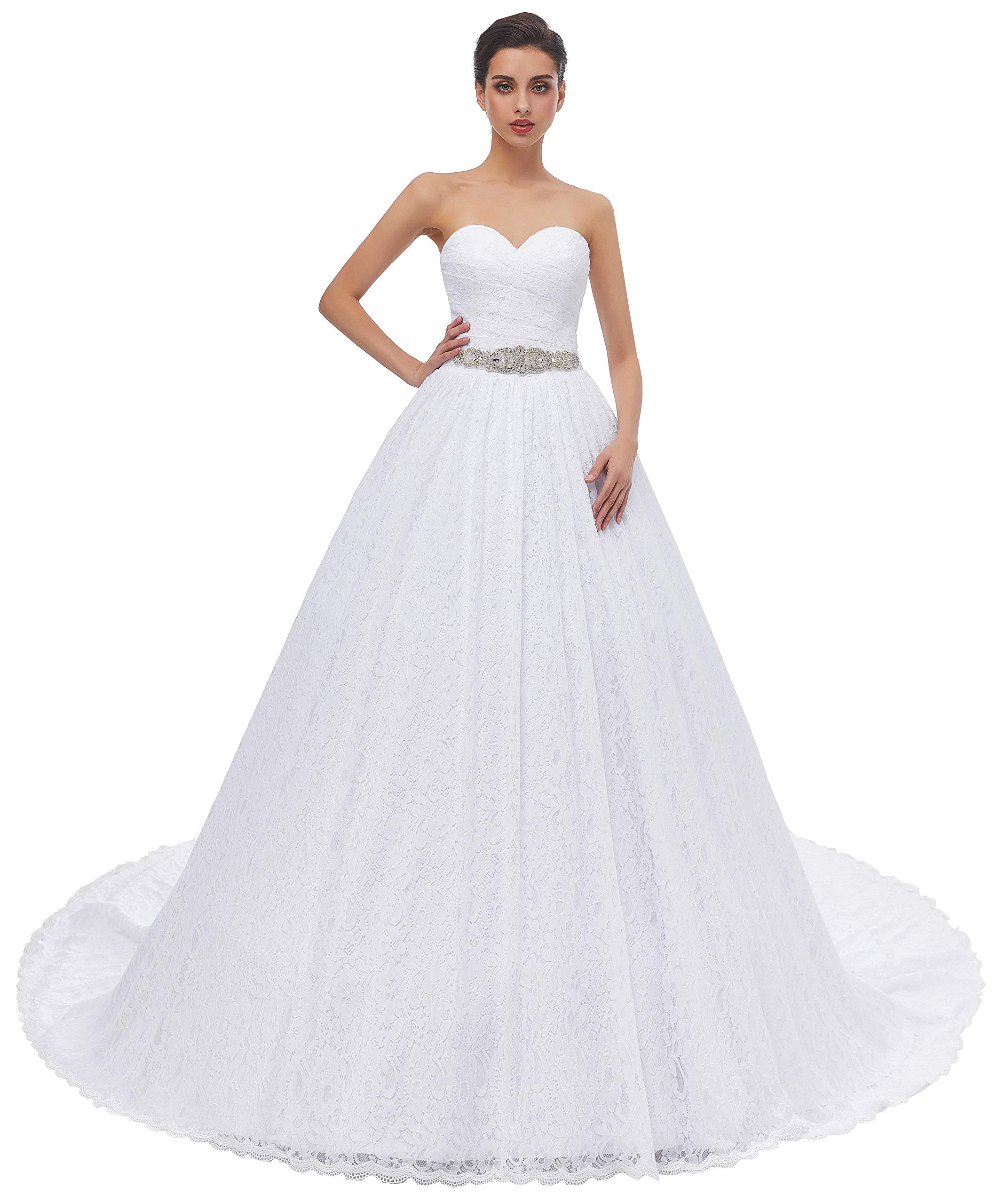 Elegant Lace Ball Gown Wedding Dress for Women - Perfect for Bridal Ceremonies, Prom Nights & Formal Events