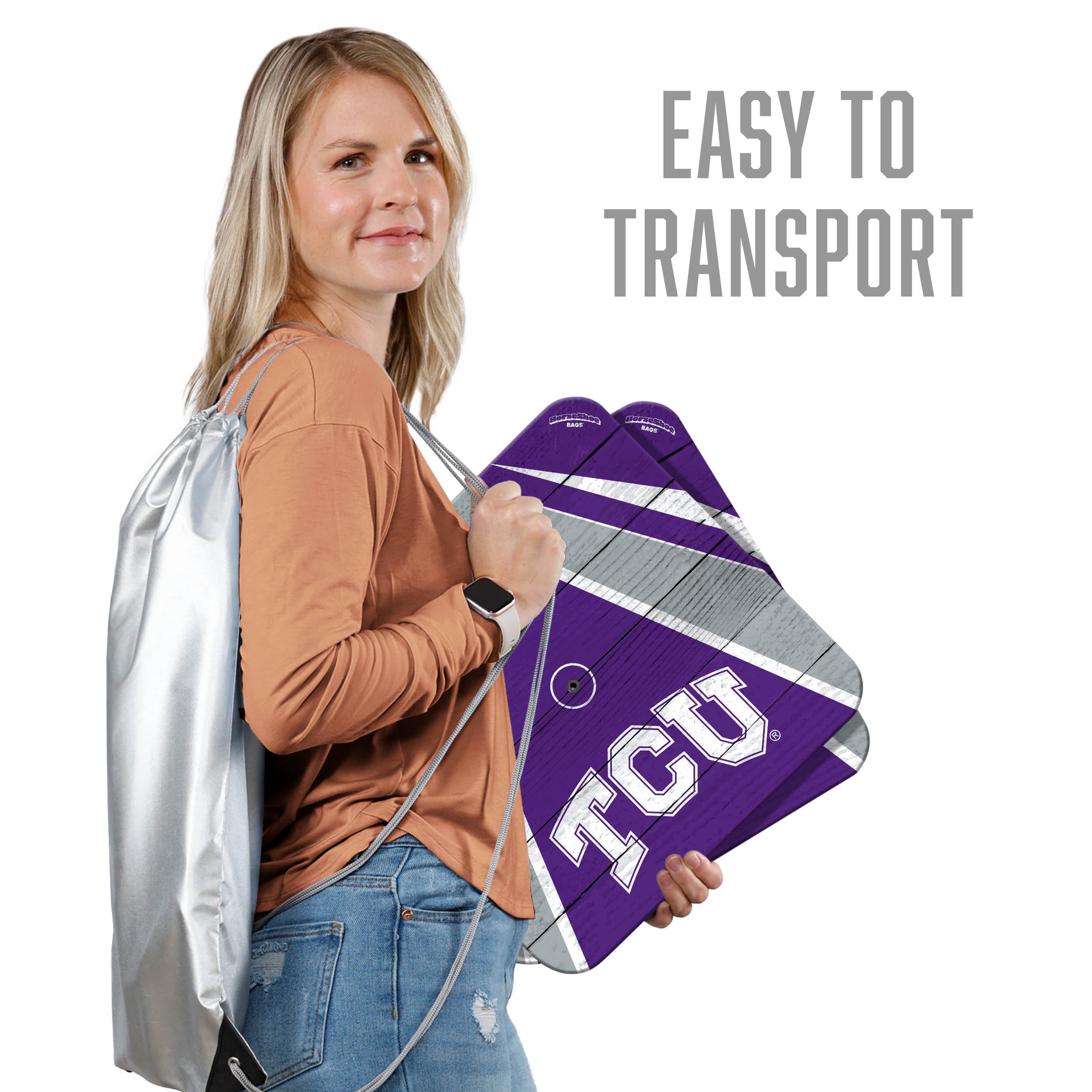 YouTheFan NCAA TCU Horned Frogs Horseshoe Bags - Durable Team Spirit Tote for Game Day, Tailgating & College Fan Accessories