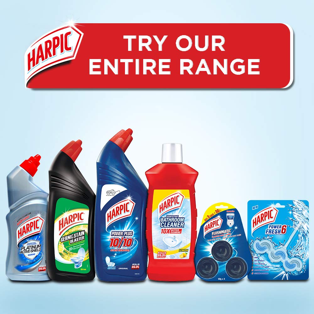 Lizol Citrus Floor Cleaner 2L + Free Harpic Original Toilet Cleaner 500ml | Powerful Disinfection for Kitchen, Bathroom & Hard Floors | Fresh Citrus Scent