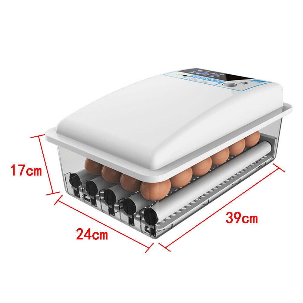 12V & 110V Automatic Egg Incubator - Digital Poultry Hatcher with Dual Power for Chicken, Duck & Bird Eggs | Perfect for Home Farming & Hobbyists | SKU: 627108