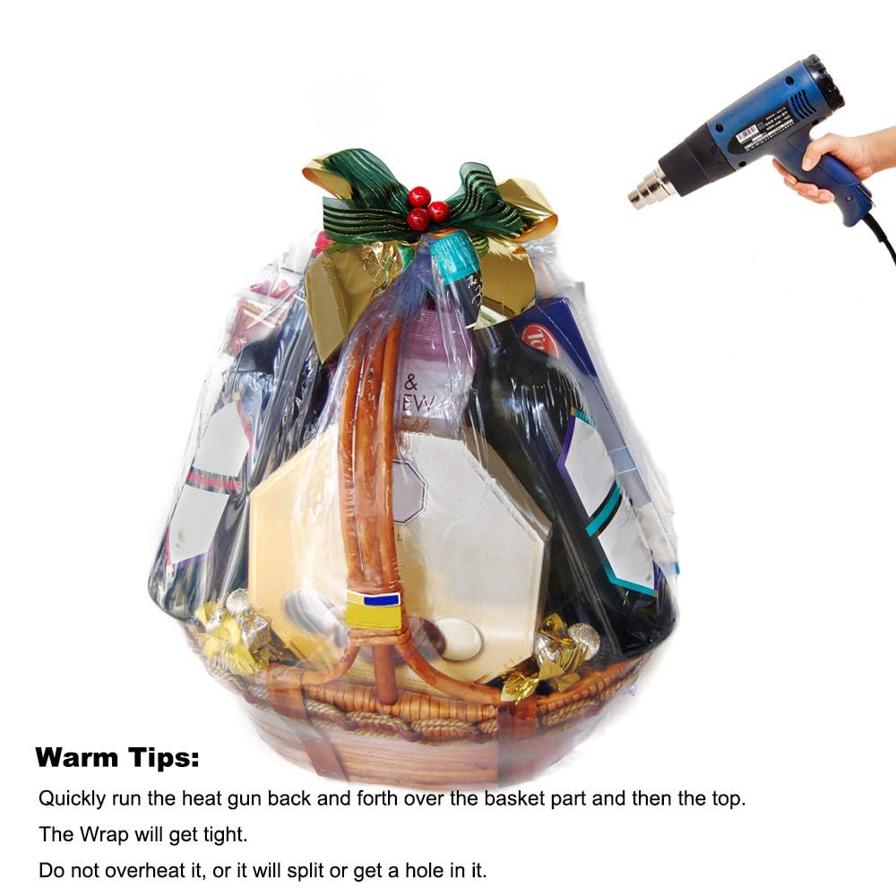 Extra Large Jumbo Shrink Wrap Cellophane Bags for Gift Baskets - 40x47 Inch Easter Basket Bags (10 Pack, XXXL) - Perfect for Holiday Gifts, Party Favors & Bulk Packaging