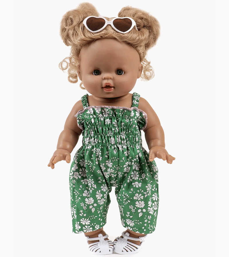 Minikane Bonnie Jumpsuit in Liberty Flowers - Adorable Baby Doll Outfit for Collectors & Playtime | Perfect for Dress-Up, Gift Giving & Display