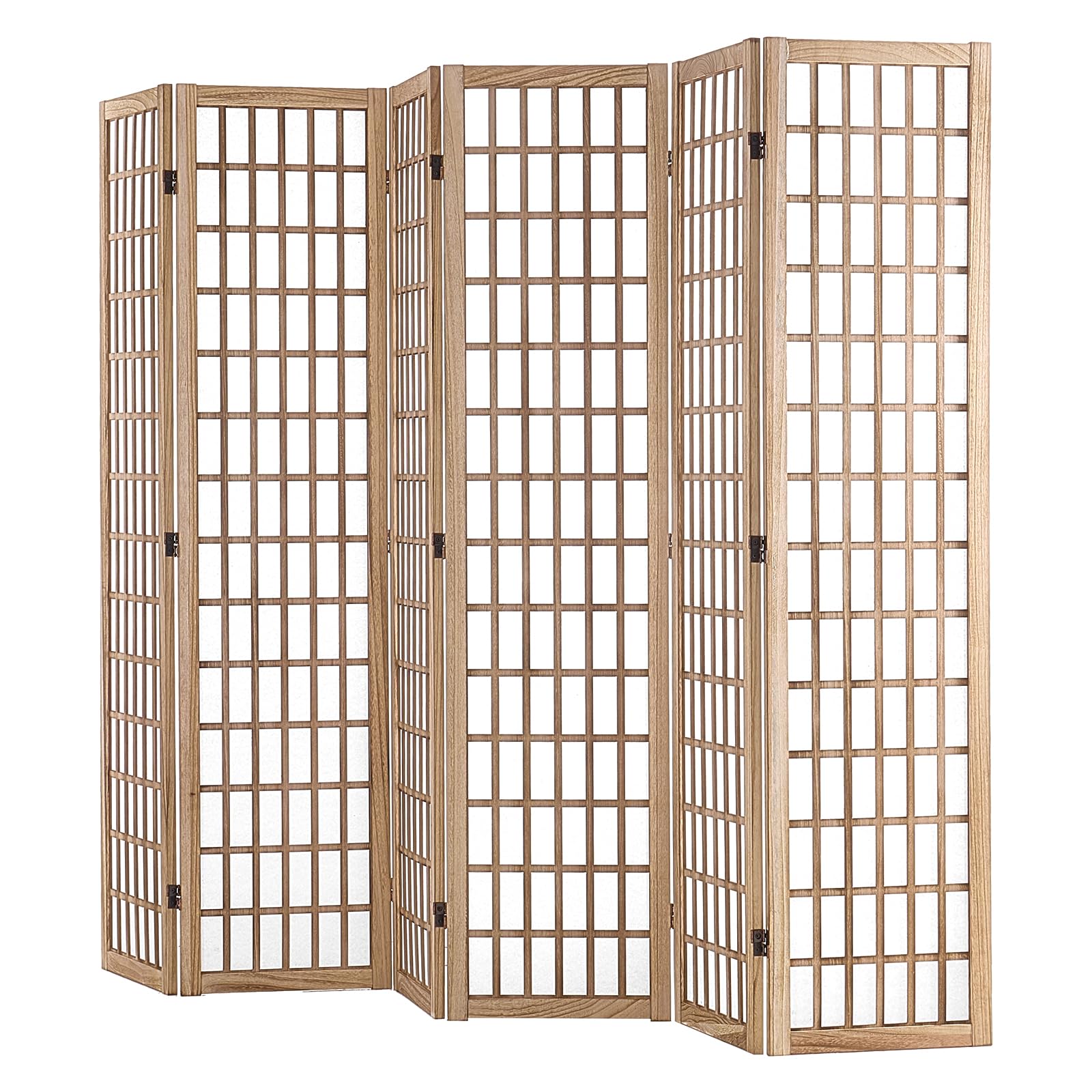 VEVOR 6-Panel Japanese Room Divider - Wooden Folding Privacy Screen for Indoor Use | Portable Partition for Home, Office, Restaurant & Bedroom | Perfect for Room Separation, Decoration, and Creating Private Spaces