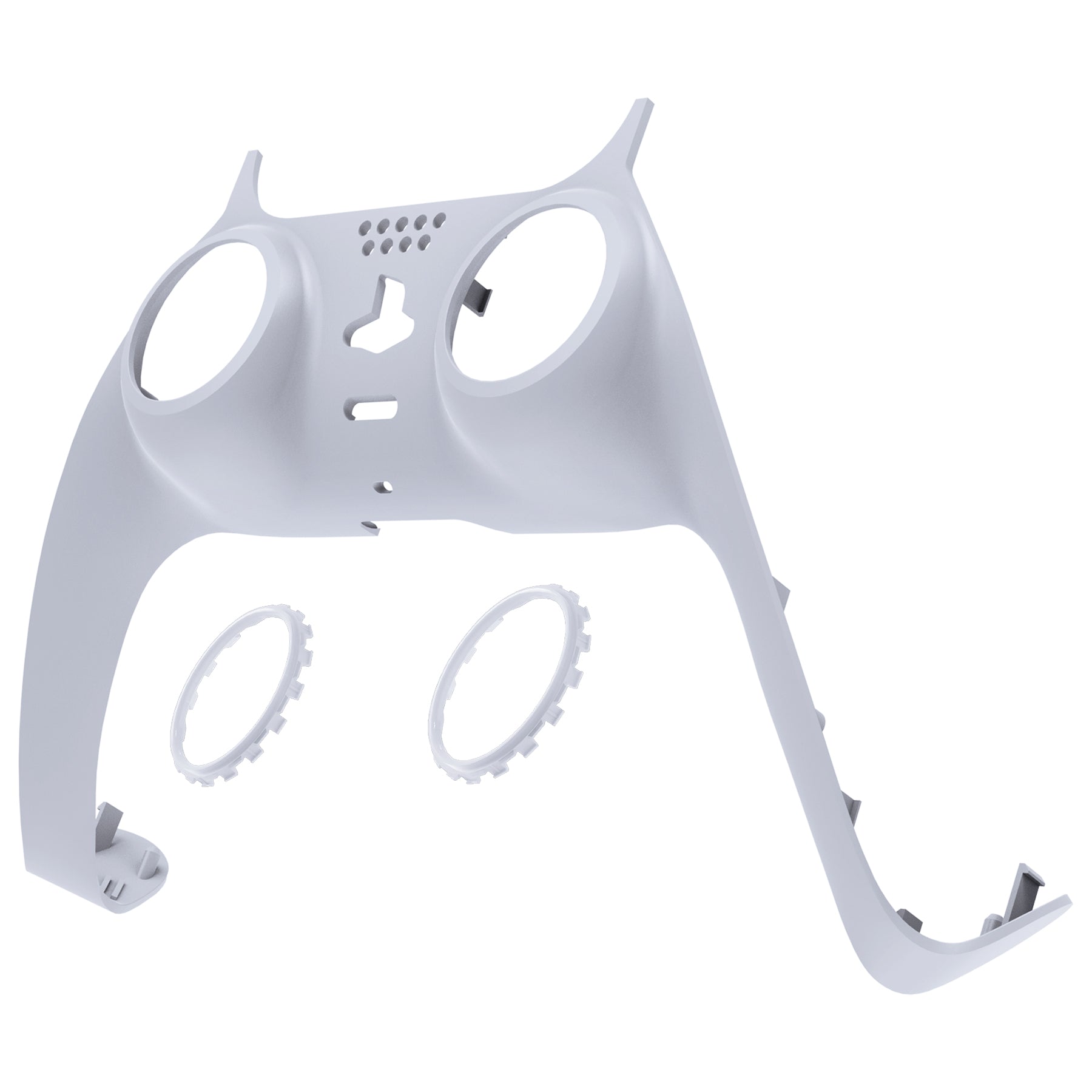 eXtremeRate Solid White PS5 Controller Shell Replacement - DIY Custom Cover with Accent Rings for Playstation 5 DualSense Controller (GPFM5008) | Perfect for Gaming Enthusiasts & Customization Projects