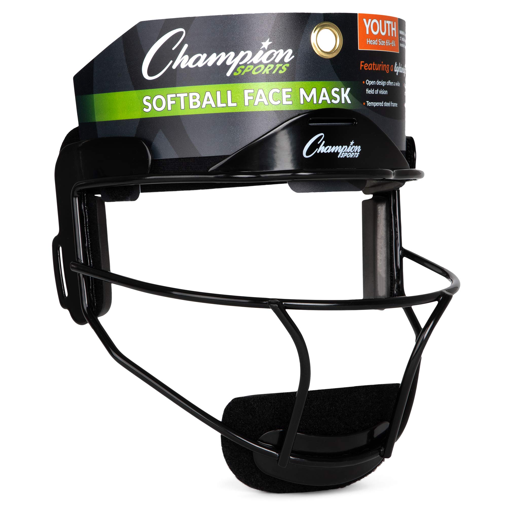Champion Sports Steel Softball Face Mask for Adults - Durable Fielders Mask & Head Guard - Premium Baseball & Softball Protective Gear for Indoor/Outdoor Training, Games & Practice - Multiple Styles Available