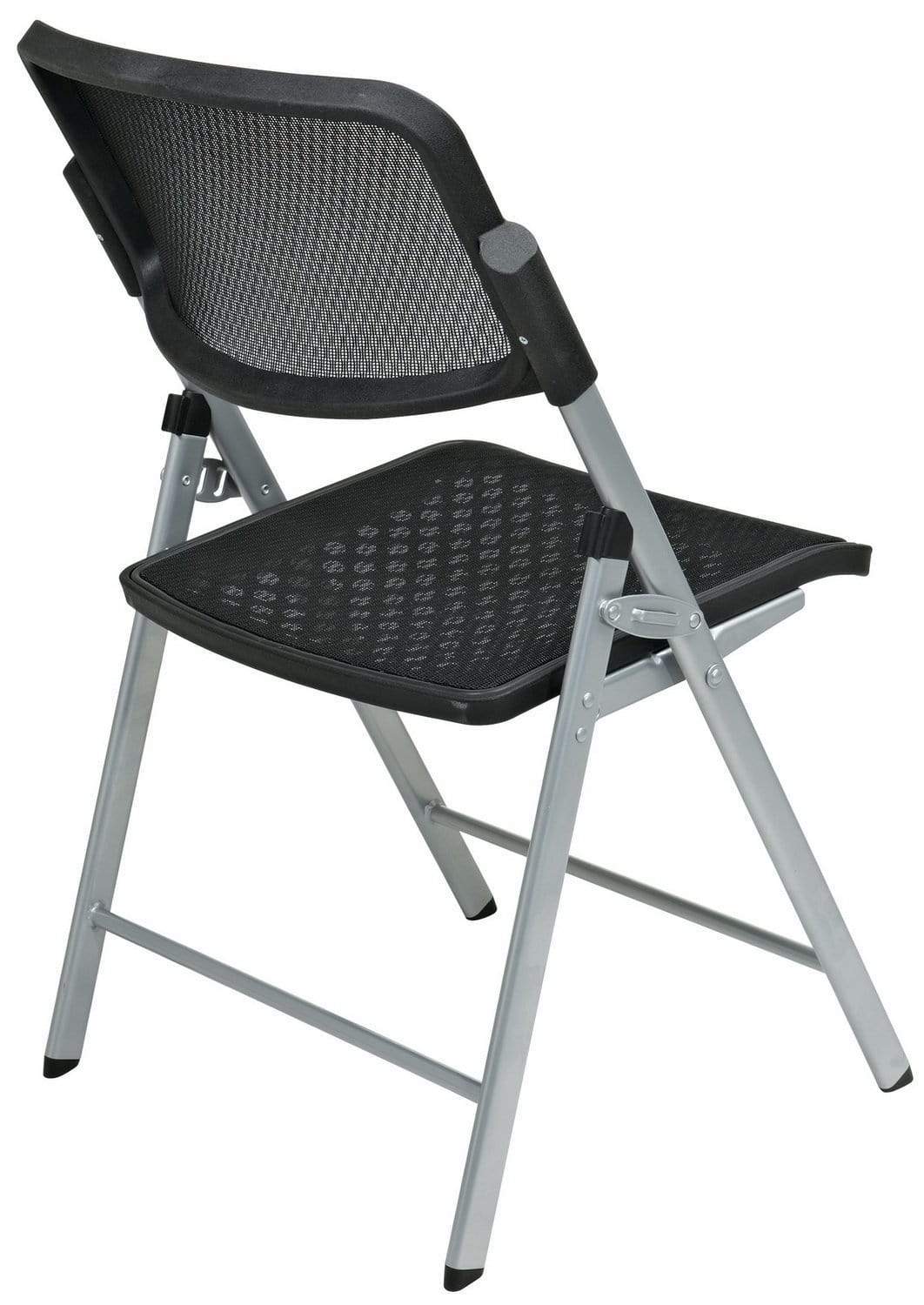 Office Star Pro Line II™ Deluxe Folding Chair Set of 2 - Black ProGrid® Seat & Back Support - Heavy Duty Conference & Event Chairs for Office, Home, or Outdoor Use