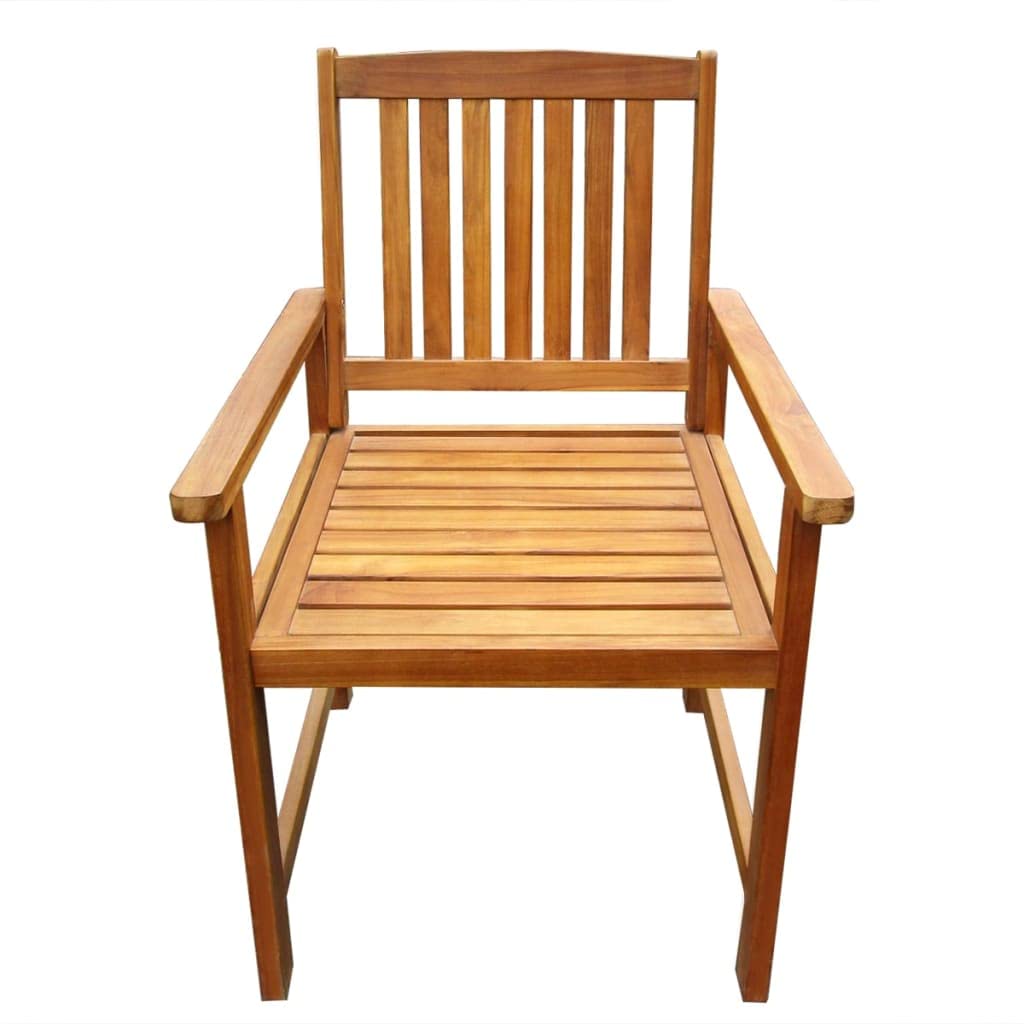vidaXL Solid Acacia Wood Patio Chairs Set of 2 - Rustic Brown Outdoor Dining Furniture - Easy to Clean & Assemble - Perfect for Backyard, Garden, and Poolside Relaxation
