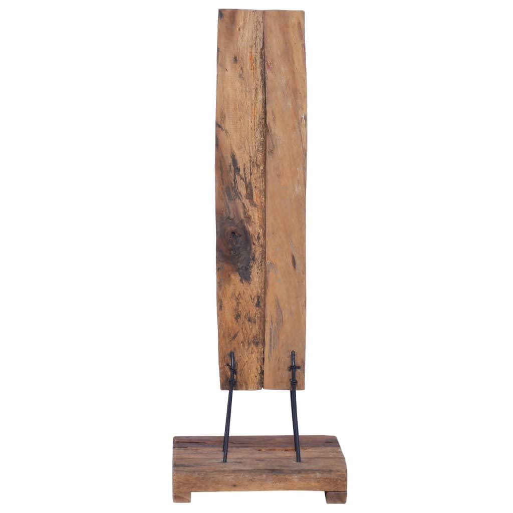Solid Teak Wood Wine Rack - Freestanding Retro-Style Floor Bottle Holder for 6 Standard Wine Bottles, Brown (13.8