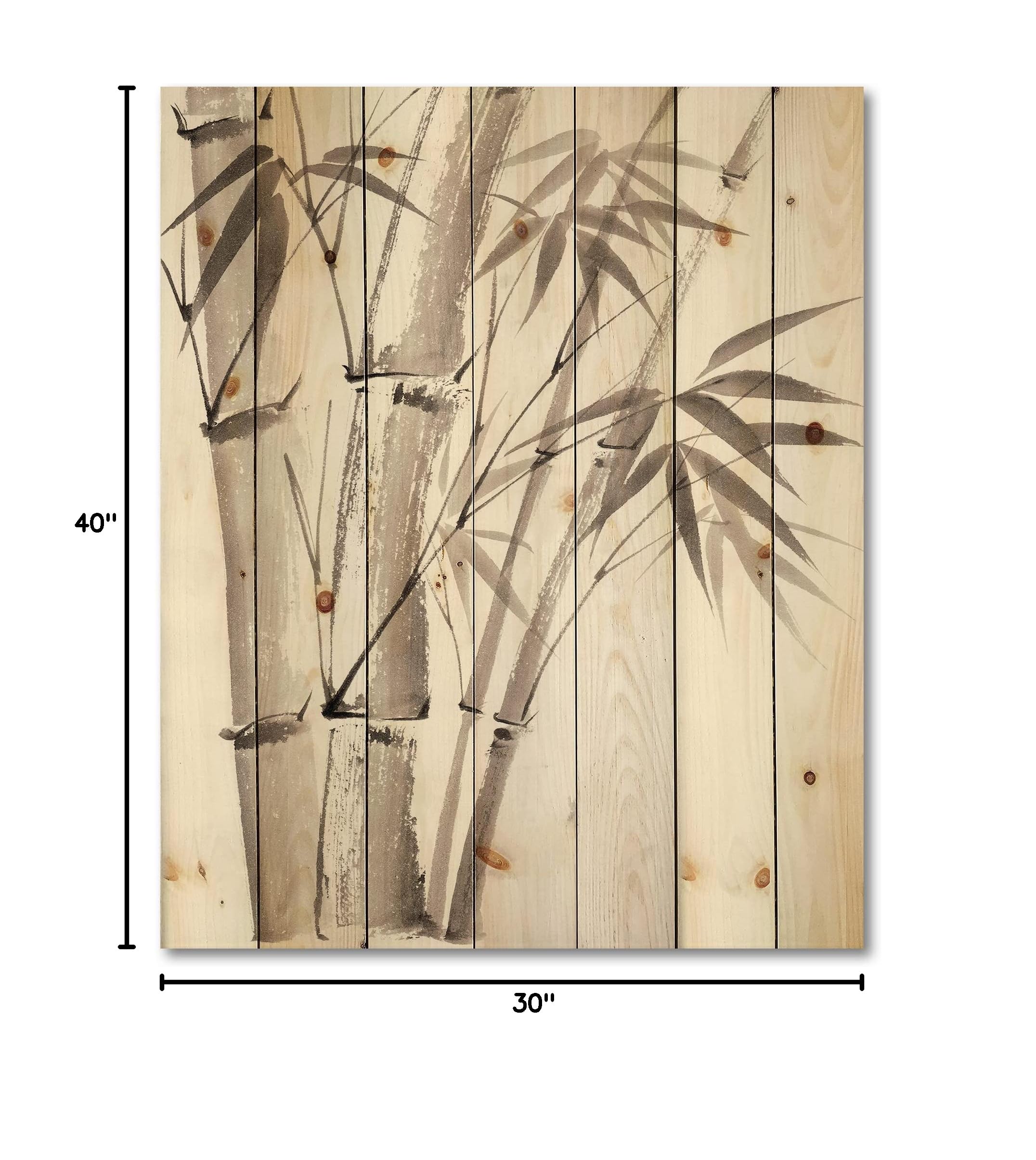 Handmade Palm Bamboo Wall Decor - Traditional Grey Wood Art Panel with Floral Design, Natural Pine Wood Wall Hanging for Living Room, Bedroom & Office Decor