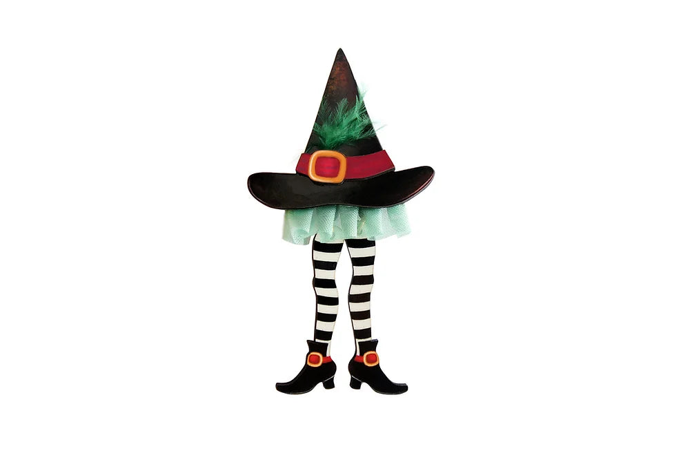Laliblue Hidden Witch Halloween Brooch Pin - Gothic Jewelry for Costume, Witch Hat Accessory & Spooky Outfits - Perfect for Halloween Parties, Cosplay & Witch-Themed Events