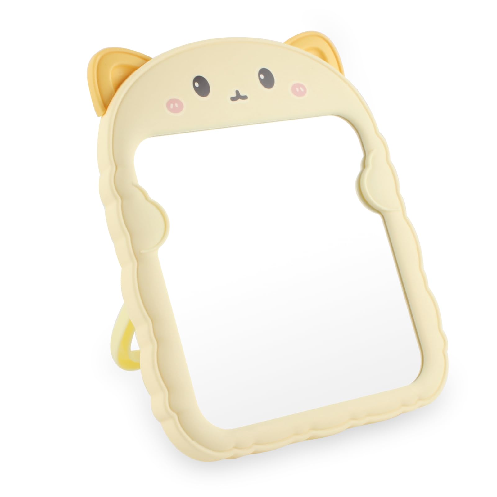 Cute Cartoon Cat Desk Mirror with Stand - Portable Vanity Mirror for Girls & Kids, Perfect for Bedroom, Bathroom, Dorm & Travel | TBWHL