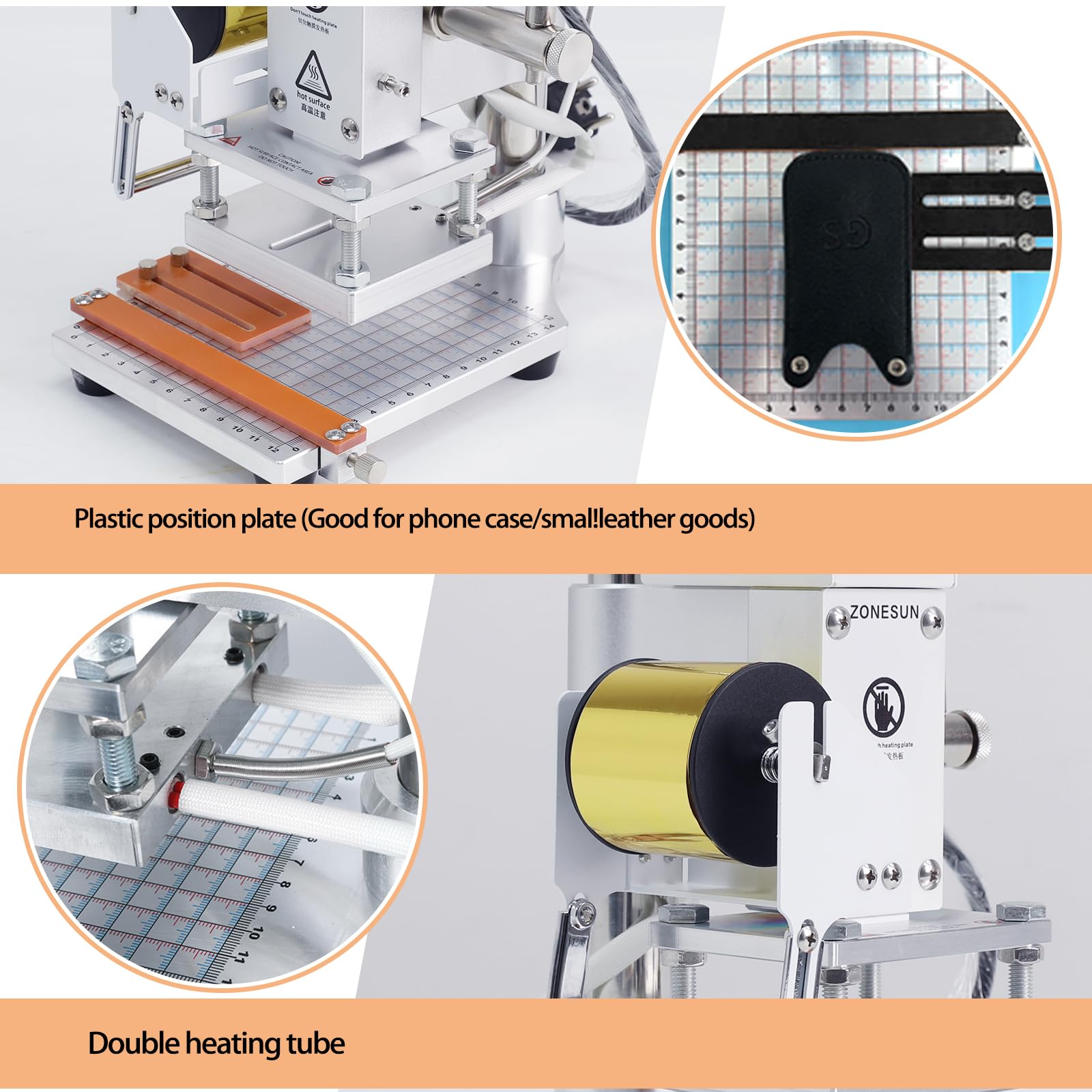 8x10cm Digital Embossing Machine - Hot Foil Stamping Press for PVC, Leather, PU & Paper - Manual Heat Press with Paper Holder & Scale - Perfect for DIY Crafts, Card Making & Branding on Masks, Notebooks & Gifts